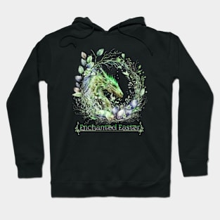 Enchanted Easter Dragon Wreath Egg Green Pastel Design Hoodie